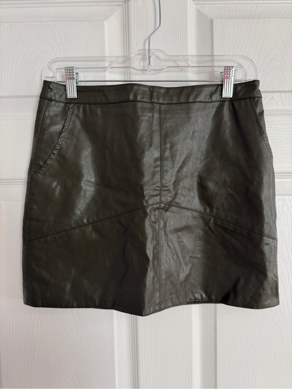 Old Navy Faux Leather Mini Skirt Y2K Moto Going Out Black